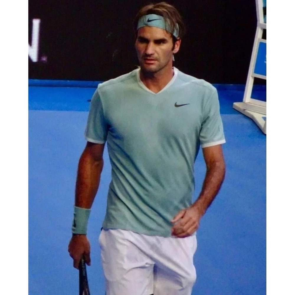Nike Roger Federer RF 2016 Monte Carlo Rome Madrid Tennis Polo Shirt Mens L Blue